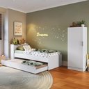 Ver imagem 1 de Bicama para Colchão 78x188cm com Baú Embutido e Sapateira Multimóveis Mp4362 Branco