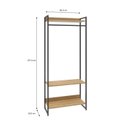Ver imagem 4 de Estante Closet Arara Industrial 3 Prateleiras 187x80cm Dynamica Yescasa Marrom/Lâmina Mel/Preto