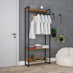Estante Closet Arara Industrial 3 Prateleiras 187x80cm Dynamica Yescasa  - 6