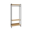 Ver imagem 3 de Estante Closet Arara Industrial 3 Prateleiras 187x80cm Dynamica Yescasa Marrom/Lâmina Mel/Preto