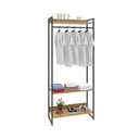 Ver imagem 2 de Estante Closet Arara Industrial 3 Prateleiras 187x80cm Dynamica Yescasa Marrom/Lâmina Mel/Preto