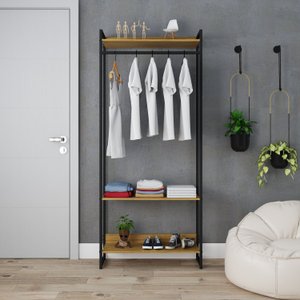 Estante Closet Arara Industrial 3 Prateleiras 187x80cm Dynamica Yescasa 