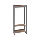 Ver imagem 3 de Estante Closet Arara Industrial 3 Prateleiras 187x80cm Dynamica Yescasa Marrom/Nogal/Preto