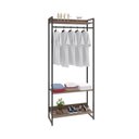 Ver imagem 2 de Estante Closet Arara Industrial 3 Prateleiras 187x80cm Dynamica Yescasa Marrom/Nogal/Preto