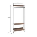 Ver imagem 4 de Estante Closet Arara Industrial 3 Prateleiras 187x80cm Dynamica Yescasa Marrom/Nogal/Preto