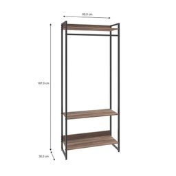 Estante Closet Arara Industrial 3 Prateleiras 187x80cm Dynamica Yescasa  - 4