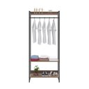 Ver imagem 5 de Estante Closet Arara Industrial 3 Prateleiras 187x80cm Dynamica Yescasa Marrom/Nogal/Preto