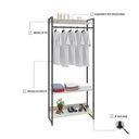 Ver imagem 5 de Estante Closet Arara Industrial 3 Prateleiras 187x80cm Dynamica Yescasa Branco/Snow/Preto