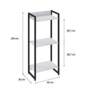Ver imagem 4 de Estante para Livro Industrial 3 Prateleiras 104CMX45CM Branco/Chess/Preto