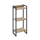 Ver imagem 3 de Estante para Livro Industrial 3 Prateleiras 104CMX45CM Marrom/Carvalho/Preto
