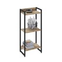 Ver imagem 6 de Estante para Livro Industrial 3 Prateleiras 104CMX45CM Marrom/Carvalho/Preto