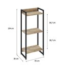 Ver imagem 4 de Estante para Livro Industrial 3 Prateleiras 104CMX45CM Marrom/Carvalho/Preto