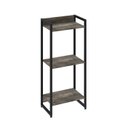 Ver imagem 3 de Estante para Livro Industrial 3 Prateleiras 104CMX45CM Marrom/Carvalho Dark/Preto