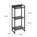 Ver imagem 4 de Estante para Livro Industrial 3 Prateleiras 104CMX45CM Marrom/Carvalho Dark/Preto