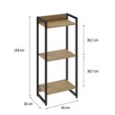 Ver imagem 4 de Estante para Livro Industrial 3 Prateleiras 104CMX45CM Marrom/Lamina Mel/Preto