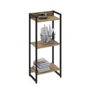 Ver imagem 6 de Estante para Livro Industrial 3 Prateleiras 104CMX45CM Marrom/Lamina Mel/Preto