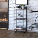 Ver imagem 1 de Estante para Livro Industrial 3 Prateleiras 104CMX45CM Marrom/Nogal/Preto