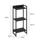 Ver imagem 4 de Estante para Livro Industrial 3 Prateleiras 104CMX45CM Preto/Ônix