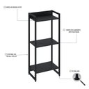 Ver imagem 5 de Estante para Livro Industrial 3 Prateleiras 104CMX45CM Preto/Ônix