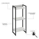 Ver imagem 5 de Estante para Livro Industrial 3 Prateleiras 104CMX45CM Branco/Snow/Preto
