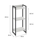 Ver imagem 4 de Estante para Livro Industrial 3 Prateleiras 104CMX45CM Branco/Snow/Preto