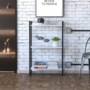 Ver imagem 1 de Estante para Livro Industrial 3 Prateleiras 104CMX60CM Branco/Chess/Preto