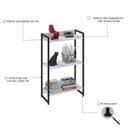 Ver imagem 5 de Estante para Livro Industrial 3 Prateleiras 104CMX60CM Branco/Chess/Preto