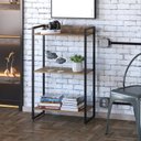 Ver imagem 7 de Estante para Livro Industrial 3 Prateleiras 104CMX60CM Marrom/Lamina Mel/Preto