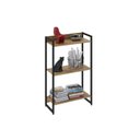 Ver imagem 6 de Estante para Livro Industrial 3 Prateleiras 104CMX60CM Marrom/Lamina Mel/Preto