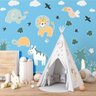 Adesivo Parede Infantil Safari Cor Pastel Bebê Criança - 1