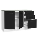 Ver imagem 7 de Balcão Multiuso 120cm 2 Portas 3 Gavetas Branco/preto Agata Madesa Branco/preto