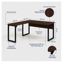 Ver imagem 5 de Mesa em L (Mesa 1,50m + Mesa Auxiliar) - s/ Gavetas - Workstart - Marsala/Preto - 25476