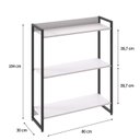 Ver imagem 4 de Estante para Livro Industrial 3 Prateleiras 104CMX80CM Branco/Chess/Preto