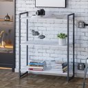 Ver imagem 7 de Estante para Livro Industrial 3 Prateleiras 104CMX80CM Branco/Chess/Preto