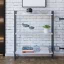 Ver imagem 1 de Estante para Livro Industrial 3 Prateleiras 104CMX80CM Branco/Chess/Preto