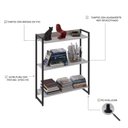 Ver imagem 5 de Estante para Livro Industrial 3 Prateleiras 104CMX80CM Branco/Chess/Preto