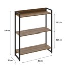 Ver imagem 4 de Estante para Livro Industrial 3 Prateleiras 104CMX80CM Marrom/Lamina Mel/Preto