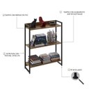 Ver imagem 5 de Estante para Livro Industrial 3 Prateleiras 104CMX80CM Marrom/Lamina Mel/Preto