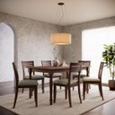Ver imagem 1 de Conjunto Mesa Rubi com 6 Cadeiras Madeira Pinus Café - Finestra