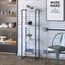 Ver imagem 1 de Estante de Livros Industrial 45CMX146CM Multiuso 4 Prateleiras Dynamica Yescasa Branco/Chess/Preto