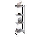 Ver imagem 6 de Estante de Livros Industrial 45CMX146CM Multiuso 4 Prateleiras Dynamica Yescasa Branco/Chess/Preto