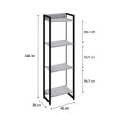 Ver imagem 4 de Estante de Livros Industrial 45CMX146CM Multiuso 4 Prateleiras Dynamica Yescasa Branco/Chess/Preto