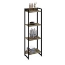 Ver imagem 6 de Estante de Livros Industrial 45CMX146CM Multiuso 4 Prateleiras Dynamica Yescasa Marrom/Carvalho/Pret