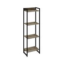 Ver imagem 3 de Estante de Livros Industrial 45CMX146CM Multiuso 4 Prateleiras Dynamica Yescasa Marrom/Carvalho/Pret