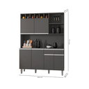 Ver imagem 4 de Cozinha Compacta Dunas Premium - 6 Portas 1 Gaveta:Cinza Fosco