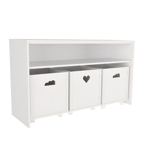 Rack com Organizadores Caixotes Infantil Matilda 100% Mdf Woodcore