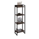 Ver imagem 6 de Estante de Livros Industrial 45CMX146CM Multiuso 4 Prateleiras Dynamica Yescasa Marrom/Nogal/Preto