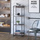 Ver imagem 1 de Estante de Livros Industrial 45CMX146CM Multiuso 4 Prateleiras Dynamica Yescasa Marrom/Nogal/Preto