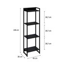 Ver imagem 4 de Estante de Livros Industrial 45CMX146CM Multiuso 4 Prateleiras Dynamica Yescasa Preto/Ônix