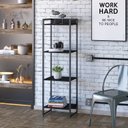 Ver imagem 1 de Estante de Livros Industrial 45CMX146CM Multiuso 4 Prateleiras Dynamica Yescasa Preto/Ônix